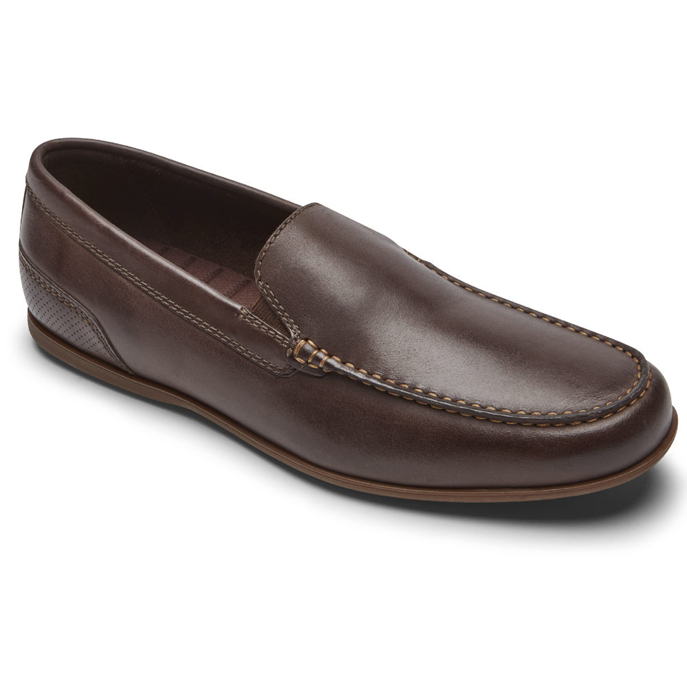 Sapato Vela Rockport Homem Marrom Escuro - Malcom Venetian - 52016CVYO